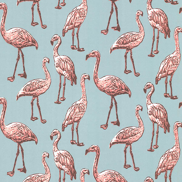 Turquoise Graphic Flamingo Script Wallpaper By Eijffinger
