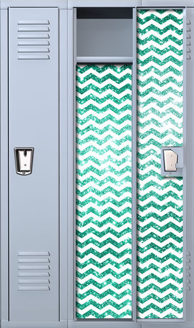 Chevron Jade Full Length Magic School Locker Wallpaper Set