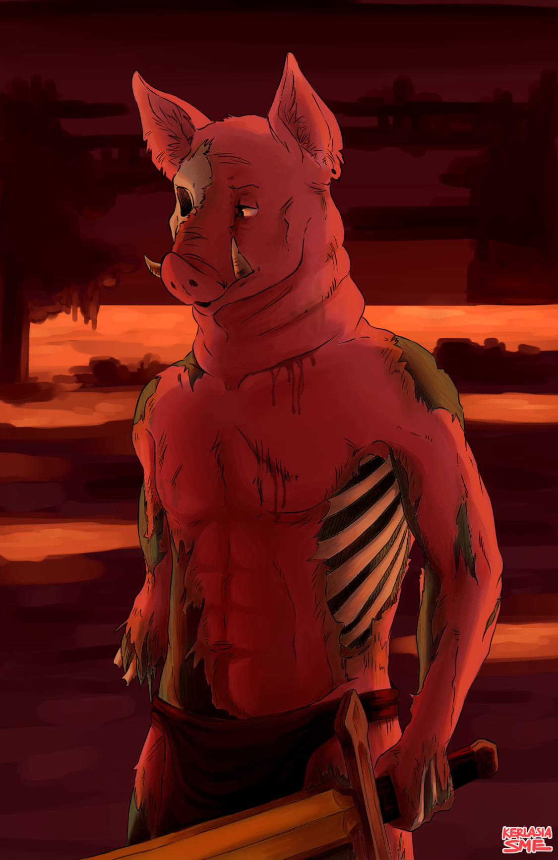 Zombie Pigman Painting I Did In Minecraft