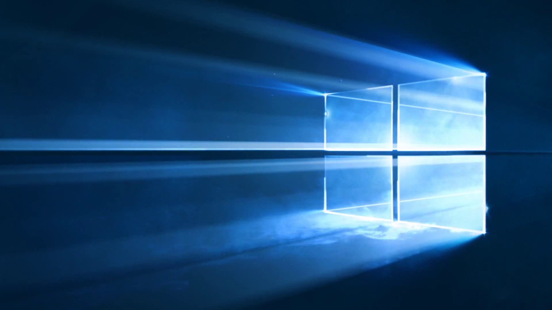 Windows 10 Hero wallpaper with light beams and reflections