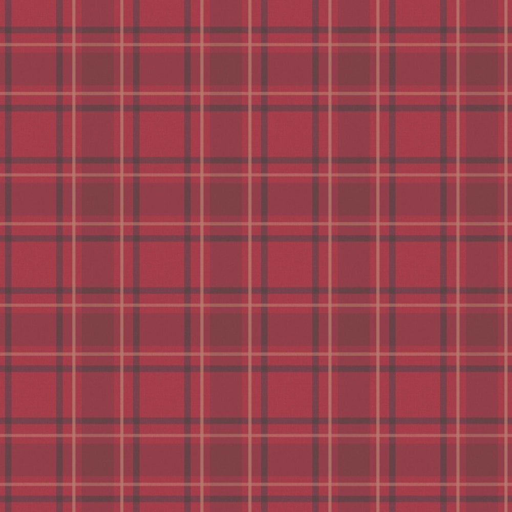 I Love Wallpaper Tartan Traditional Red From