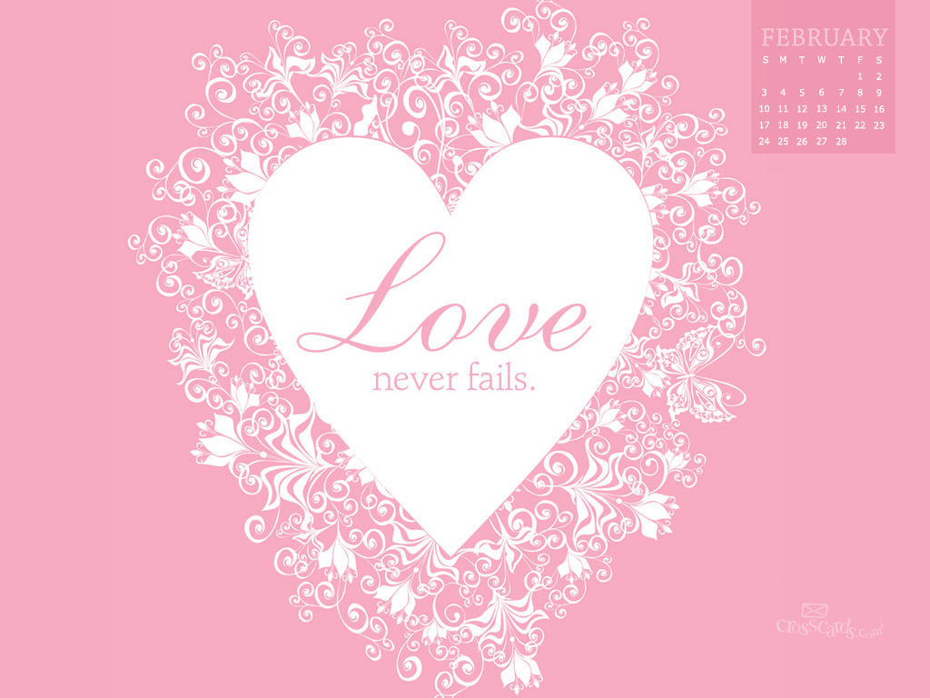 Feb Love Never Fails Desktop Calendar Monthly Calendars