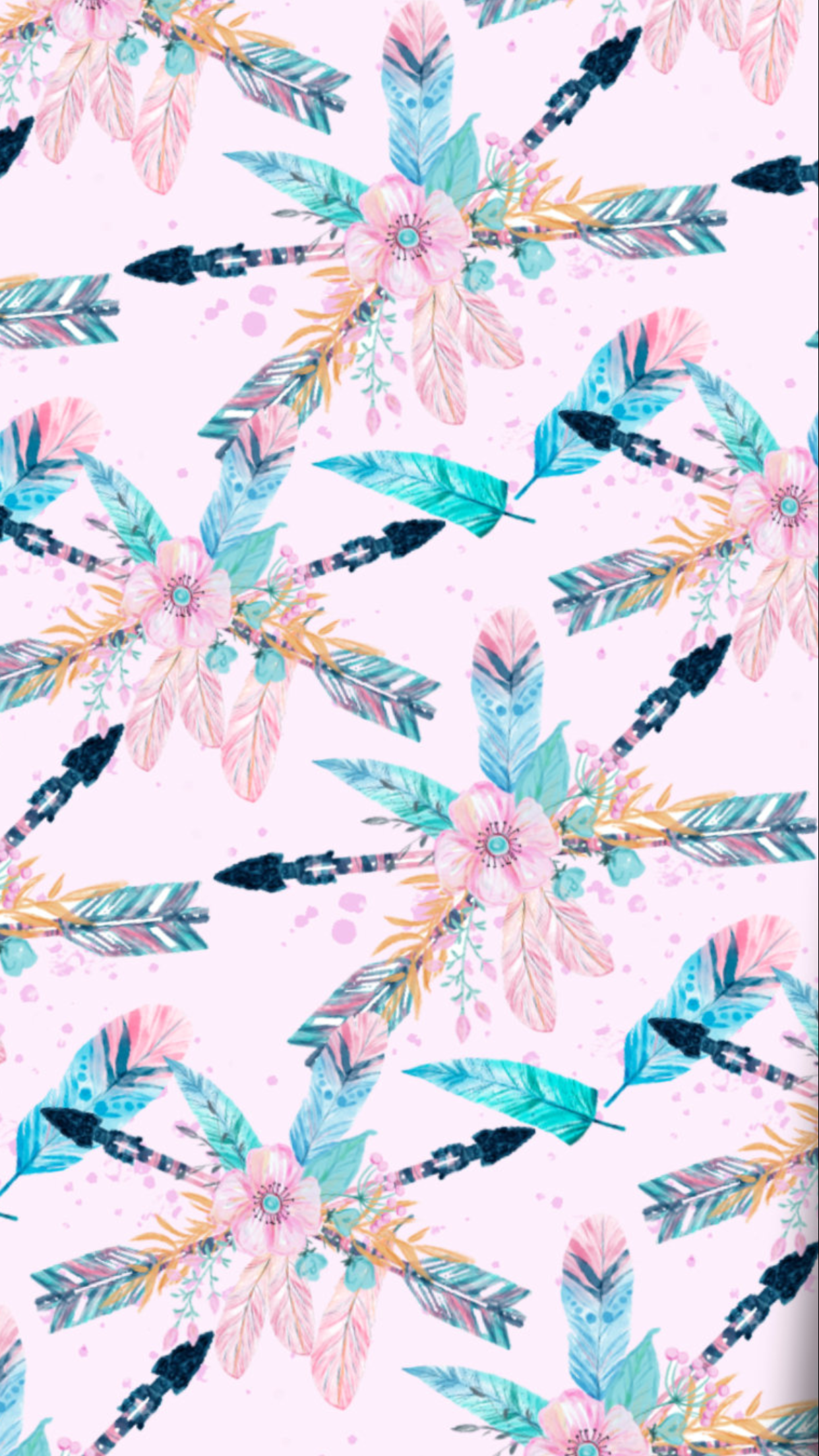 Arrows Feathers In Feather Wallpaper