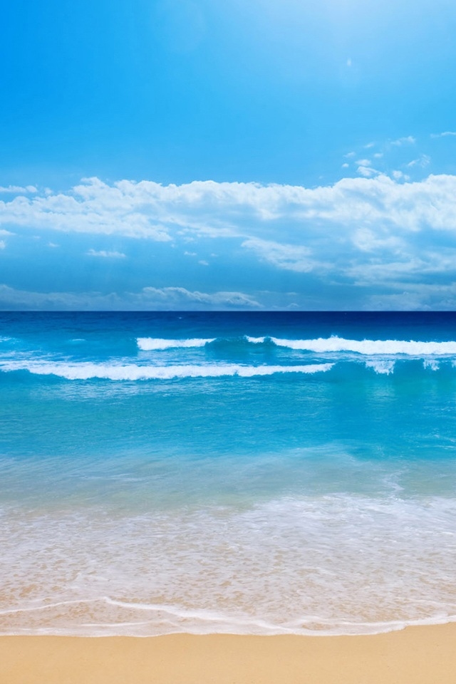 HD Cool Beach Sea iPhone 4s Wallpaper Background
