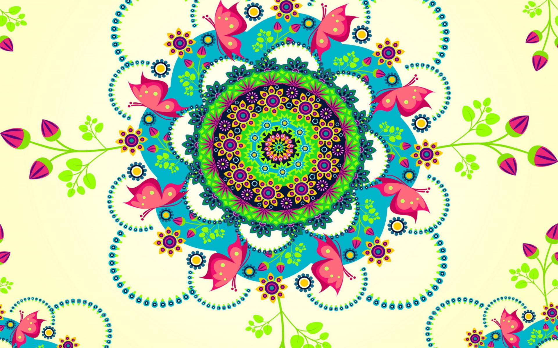 Mandala Flowers Wallpaper For Widescreen Desktop Pc