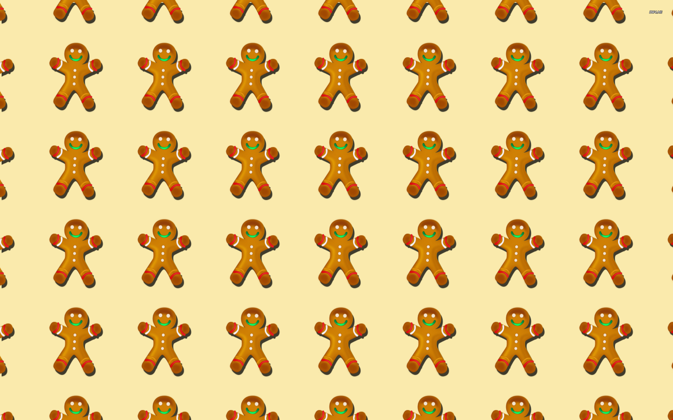 Gingerbread Man Pattern Wallpaper Digital Art