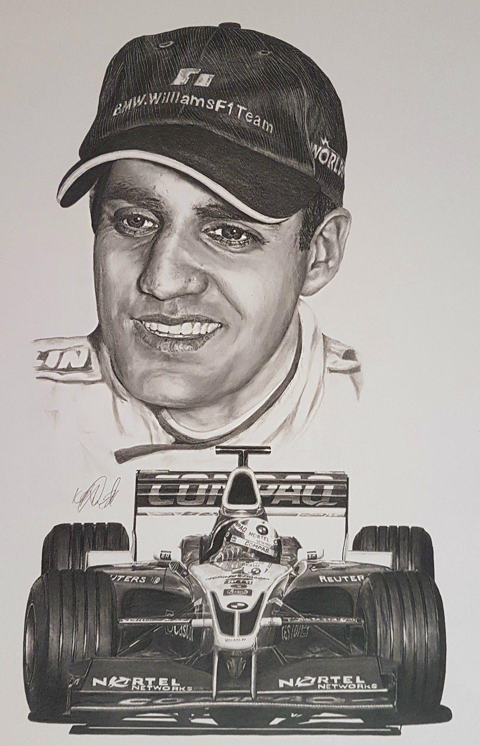 My pencil drawing of Juan Pablo Montoya back in the days he drove