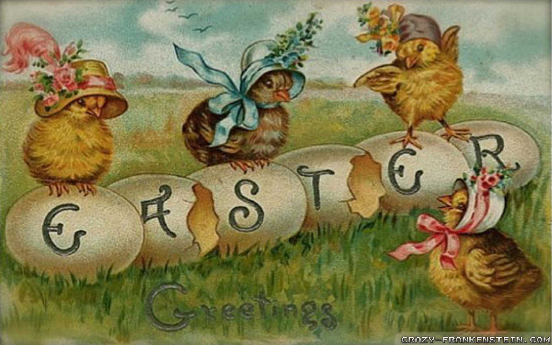 Old Fashioned Happy Easter Wallpaper Backgrounds 1920x1200
