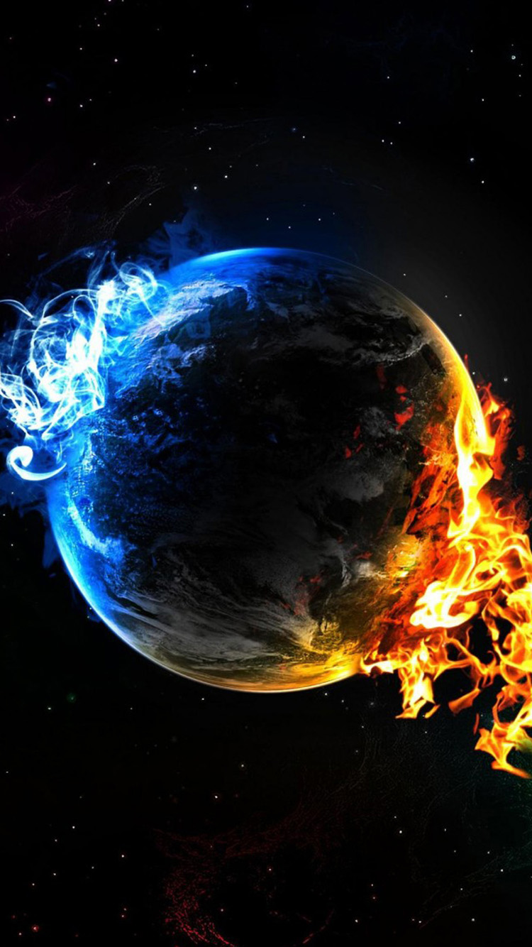Fire Earth iPhone Wallpaper HD