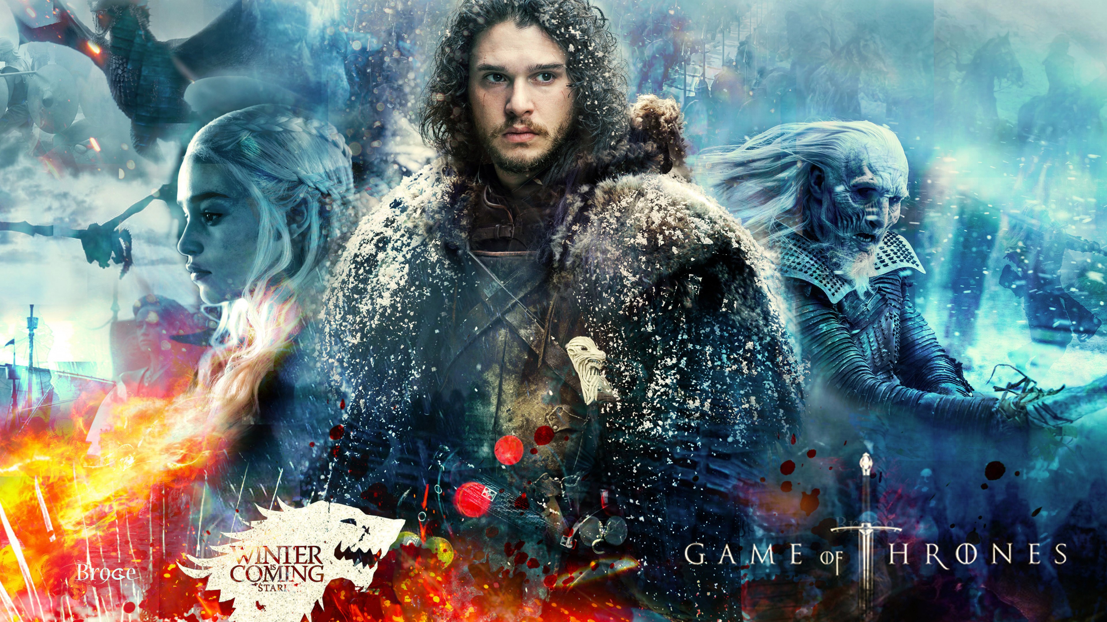 Wallpaper Game of Thrones Season 7 Jon Snow Daenerys Targaryen