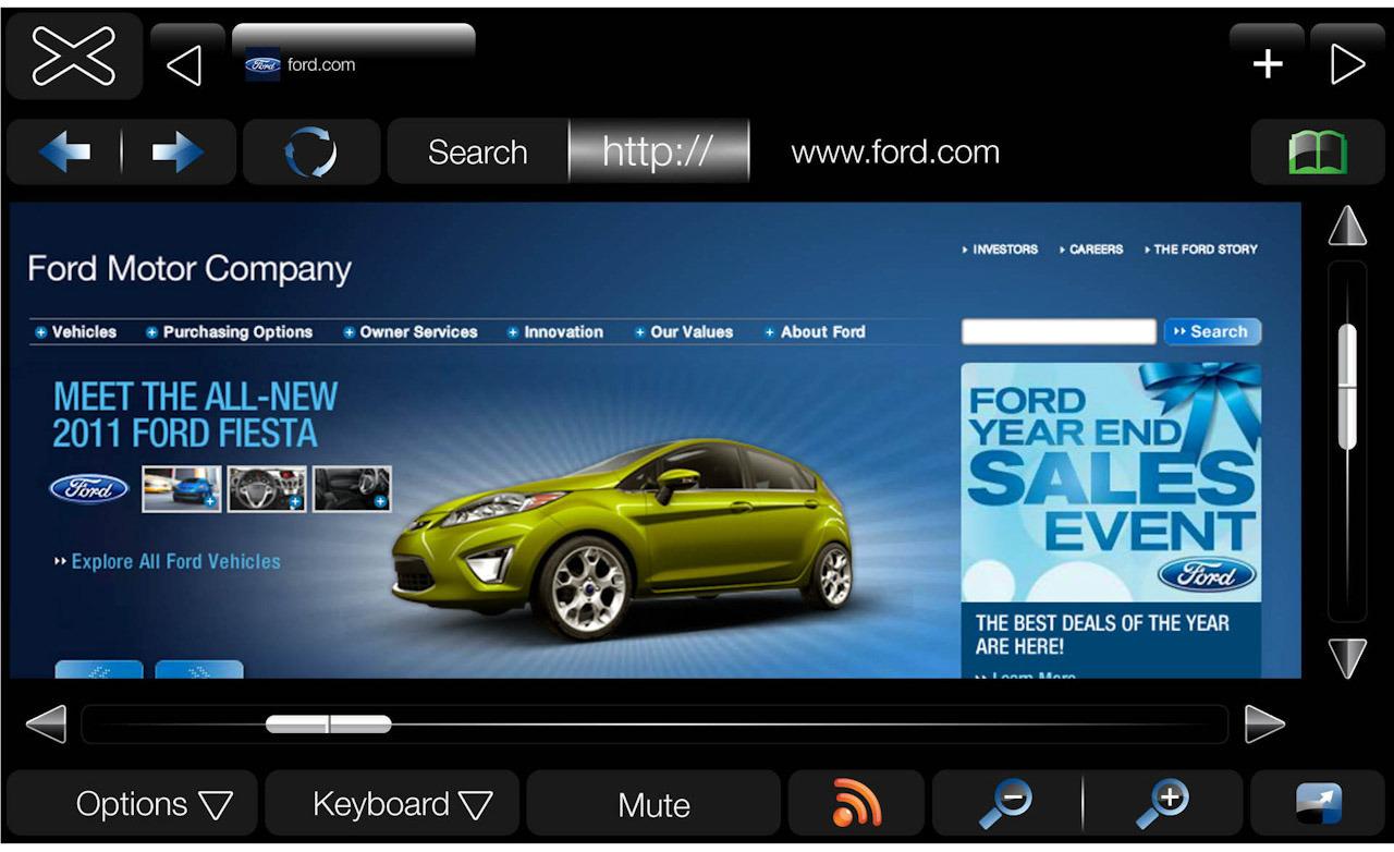 MyFord Touch internet browser display