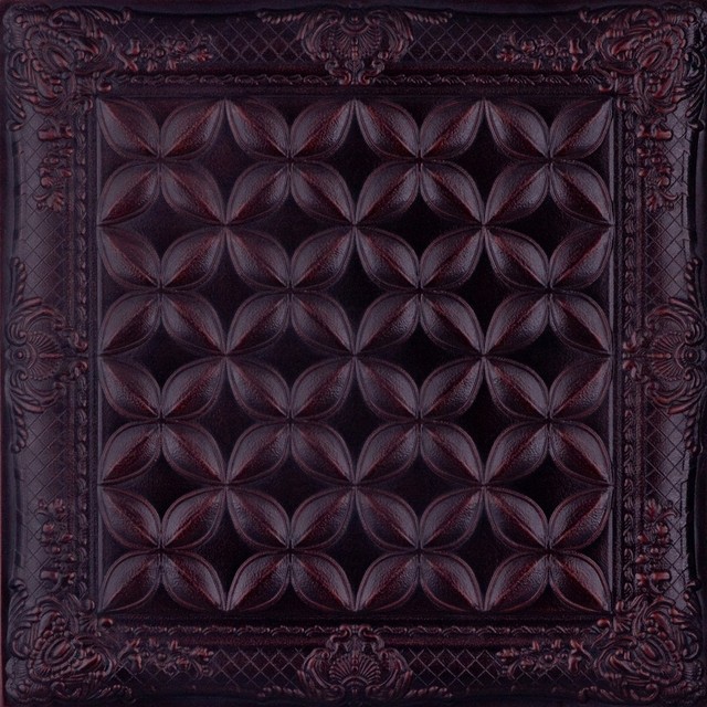 Dct Lrt05 Faux Leather Ceiling Tile Dark Cherry By