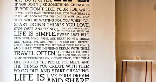 Holstee Manifesto Wall Decal This Is Your Life Do What You Love And