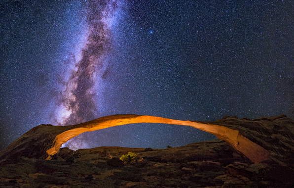 Wallpaper The Milky Way Space Arches Stars Mystery