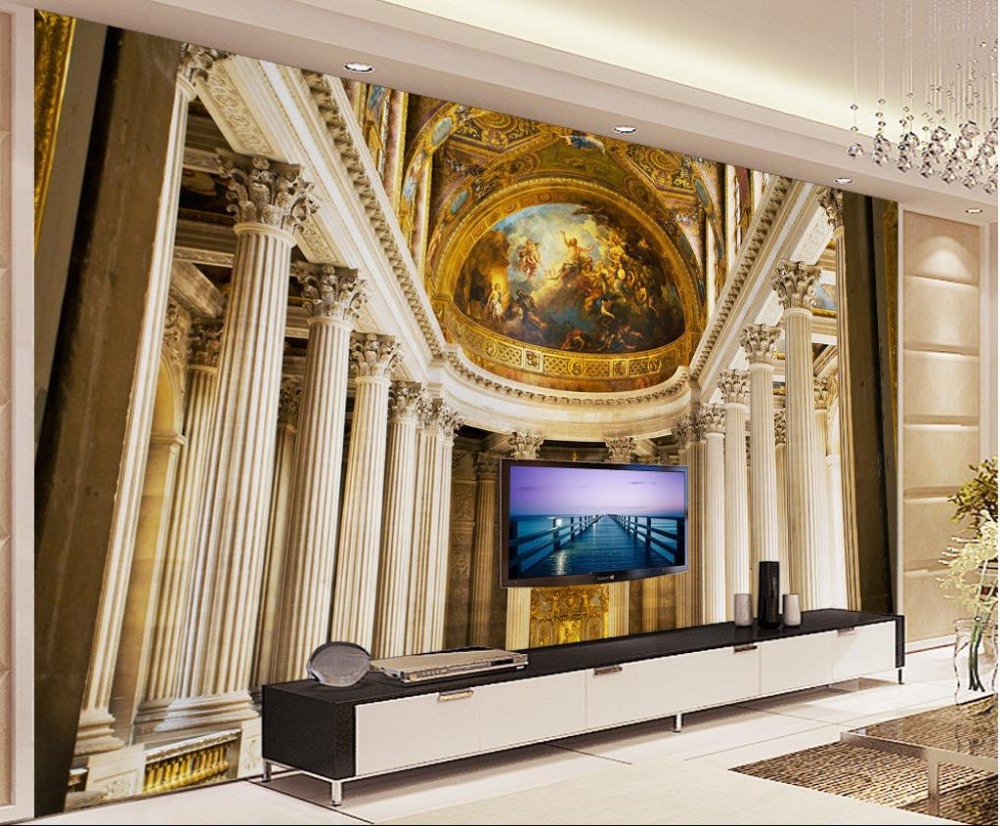 Custom 3d Mural Wallpaper European Style Palace Of Versailles Tv