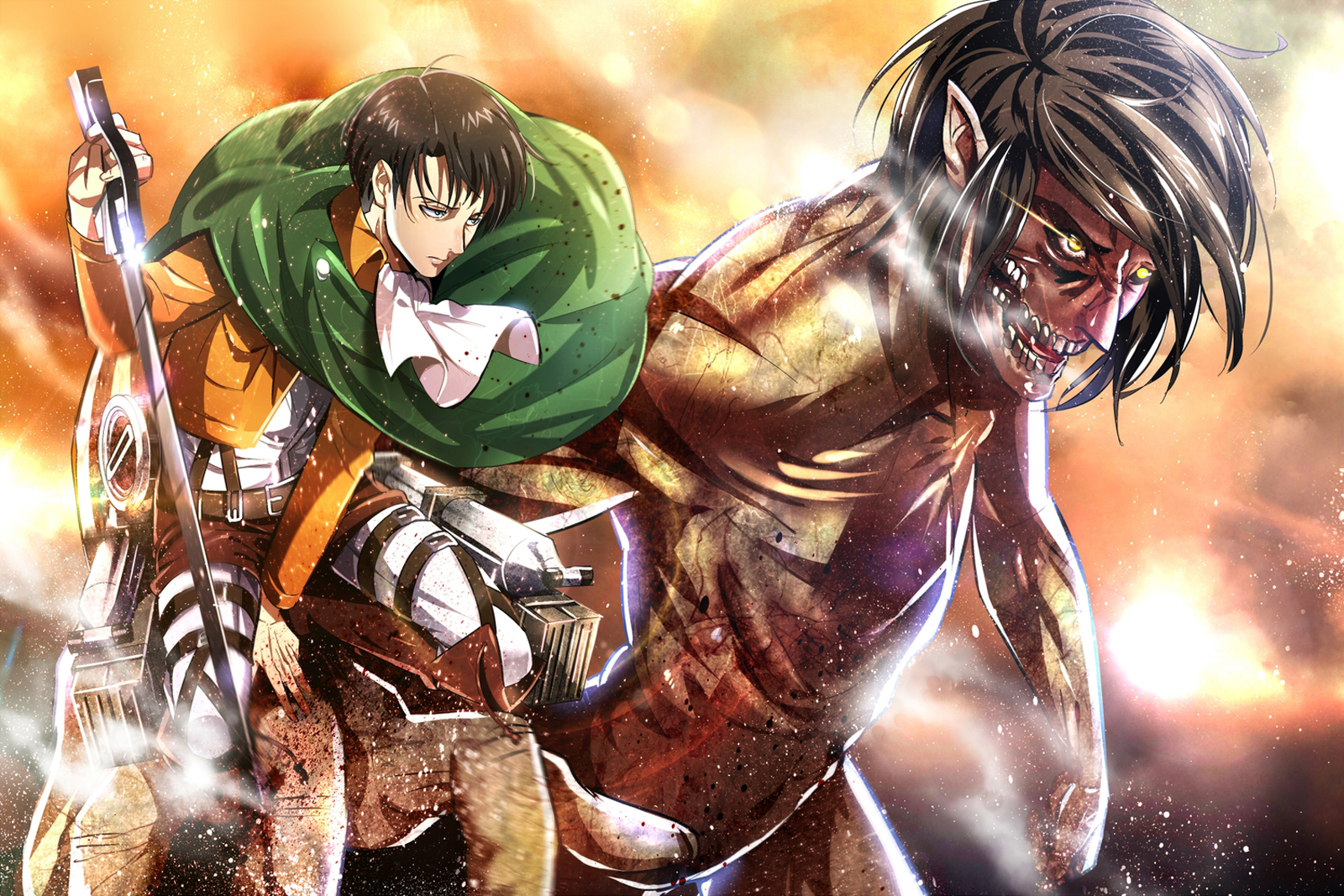 Attack on Titan Shingeki no Kyojin Levi Rivaille Eren Titan Form Anme 1600x1067