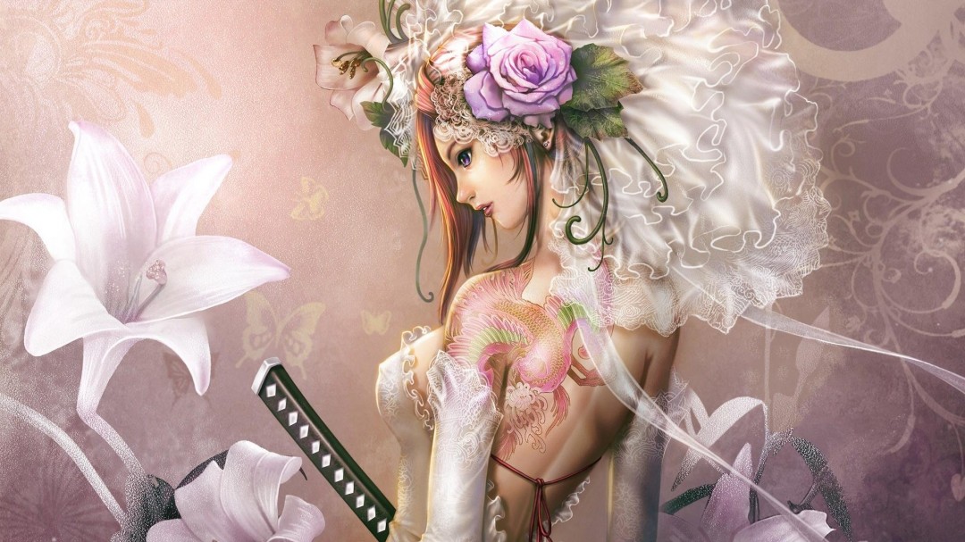 Anime Tattoo Girl Designs HD Wallpaper Of