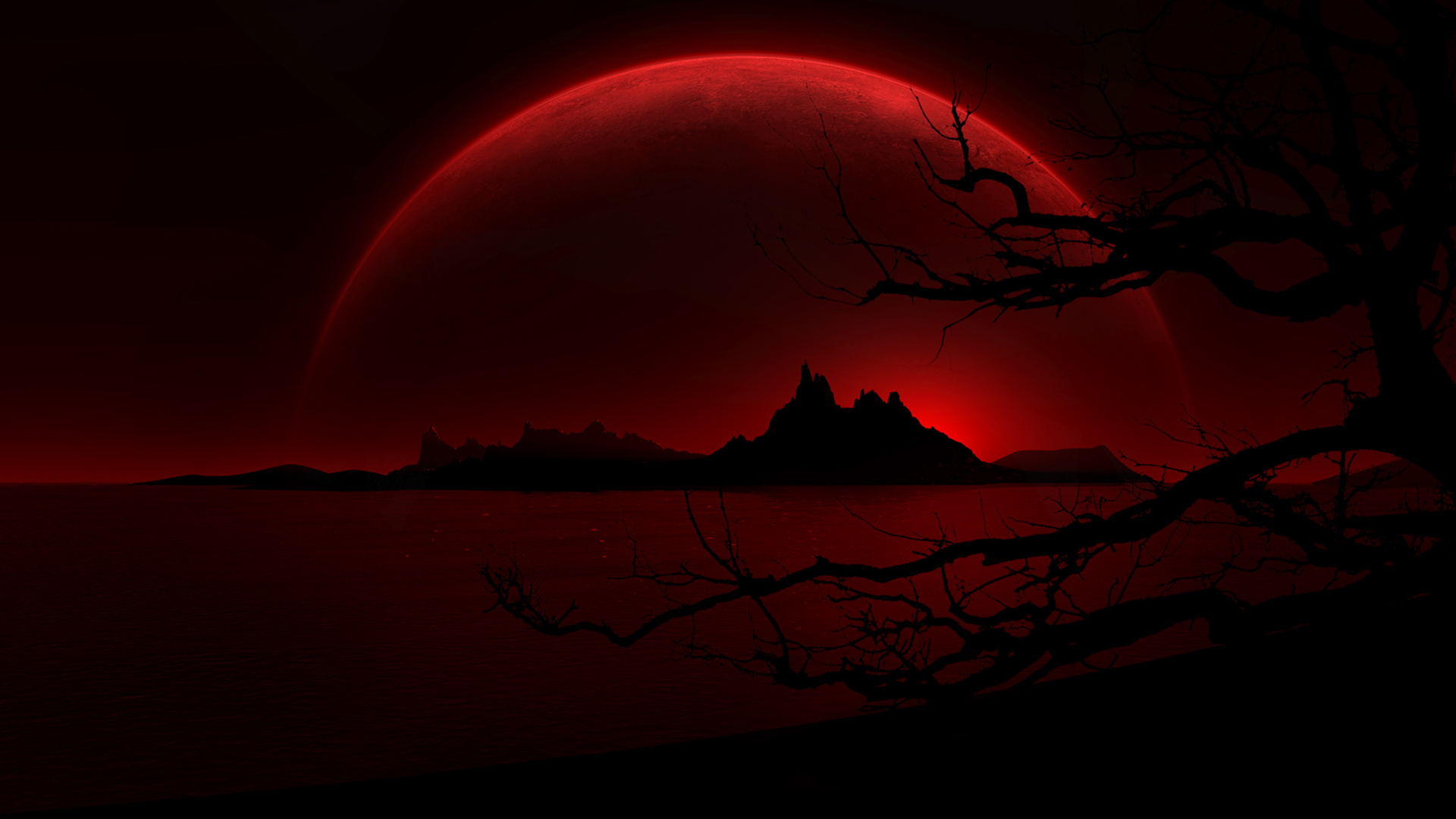 Red Moon Rising HD Wallpaper Id