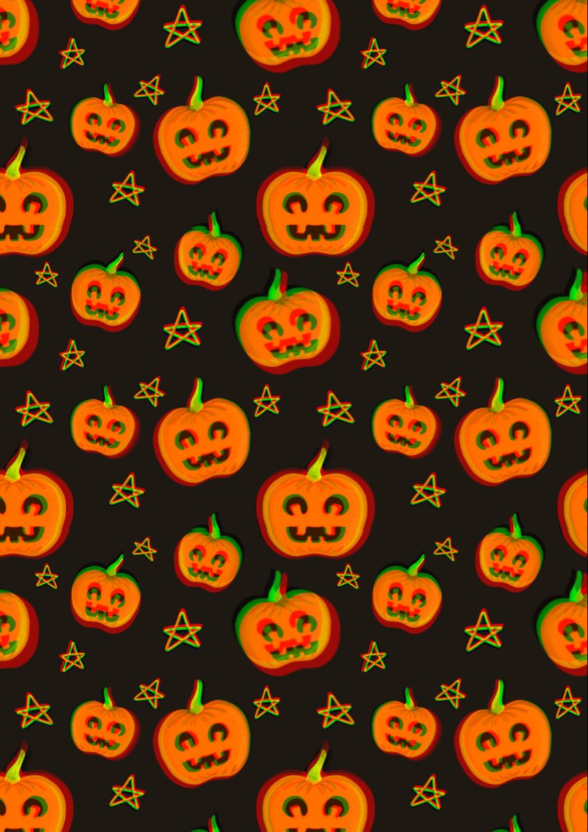 Pumpkin Glitch Halloween Wallpaper Background