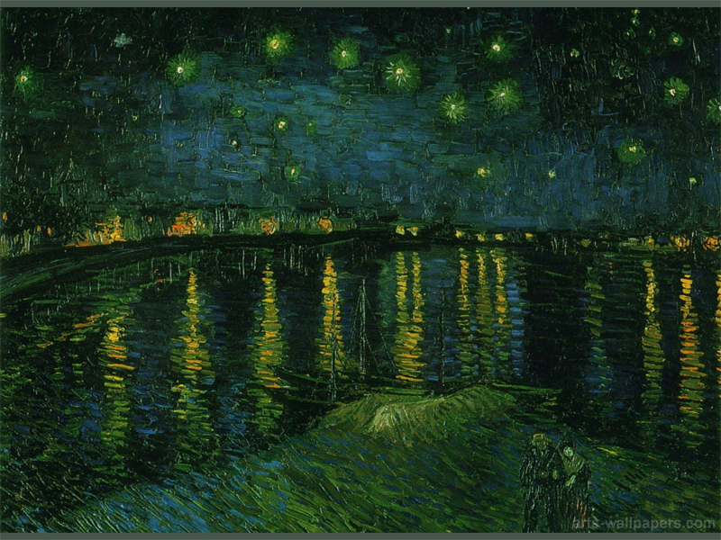 Starry Night Over The Rhone At Arles Van Gogh Vincent Wallpaper