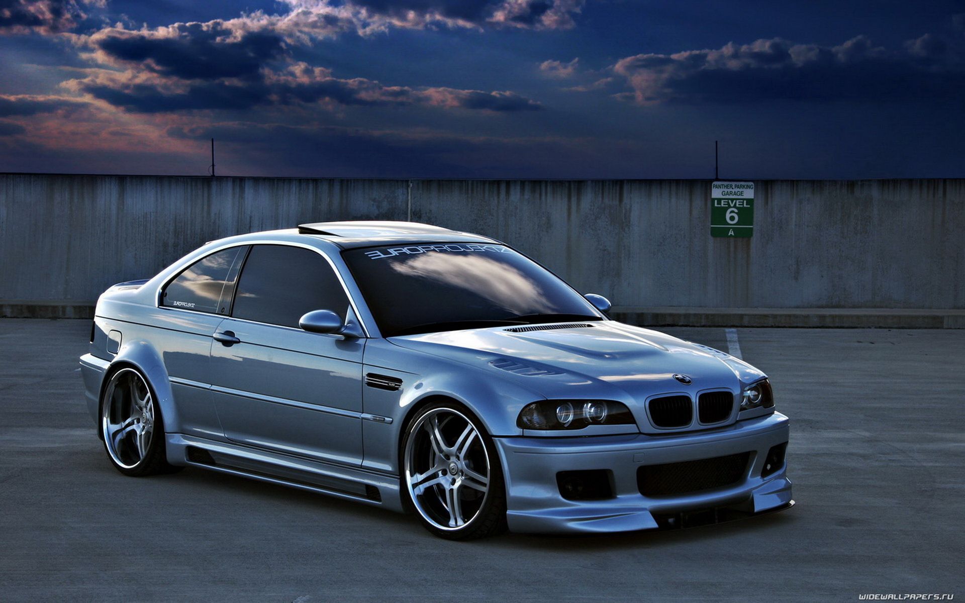 Tuned BMW E46 Coupe in a Parking Garage