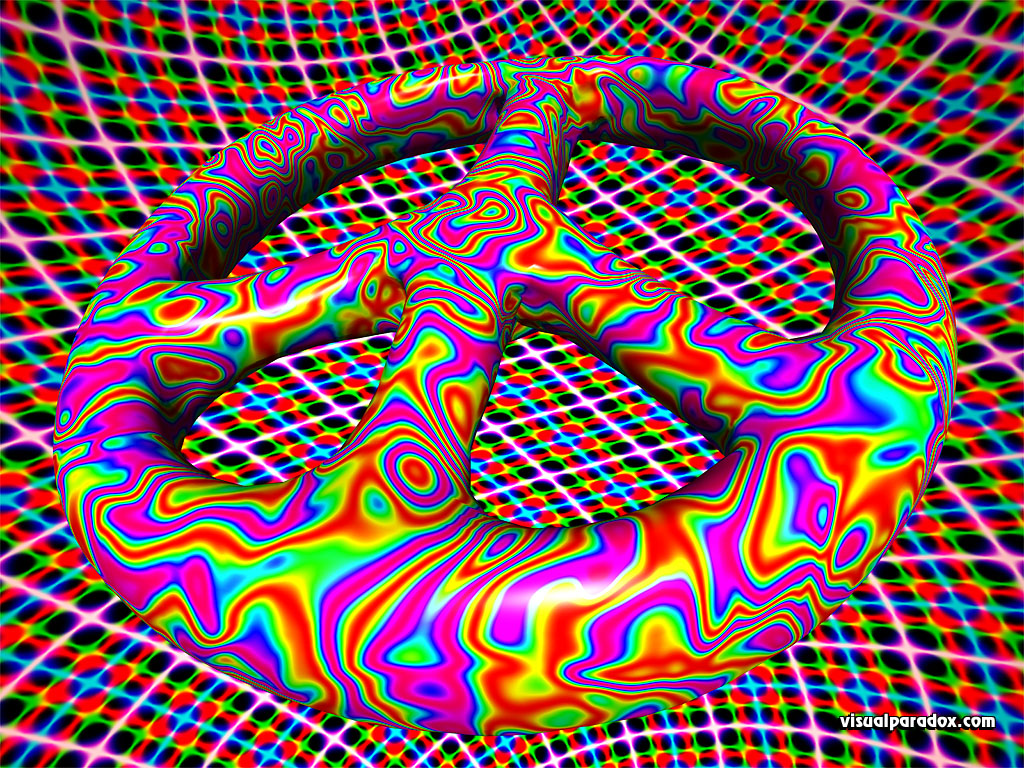 Psychedelic Peace Sign Trippy Stoner Wallpaper Art