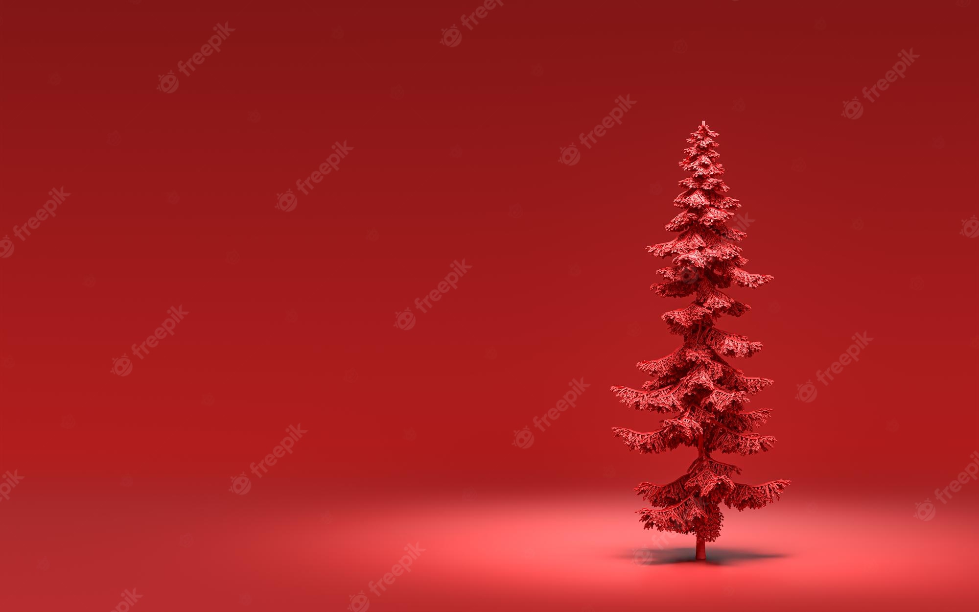 Premium Photo Single Christmas Tree Without Ornaments With