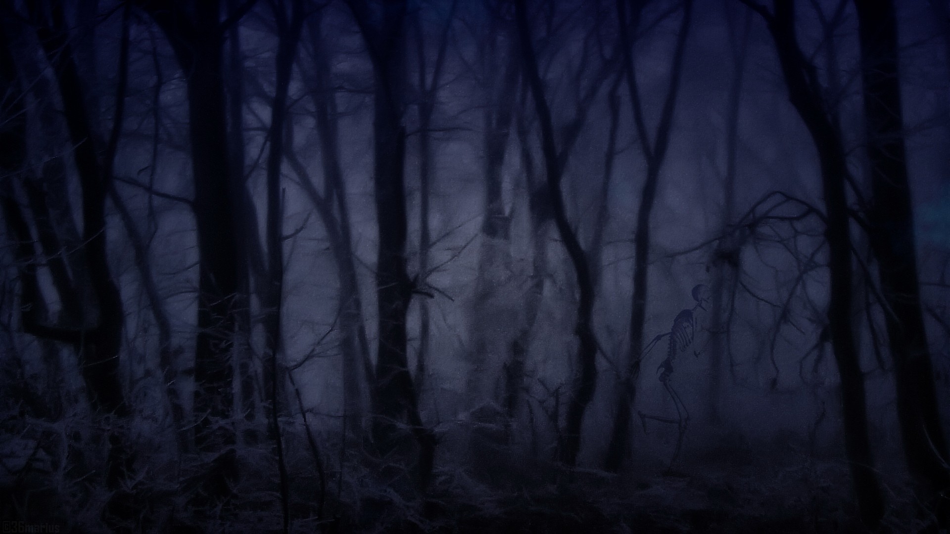 Scary Cartoon Forest Background Creepy Wallpaper