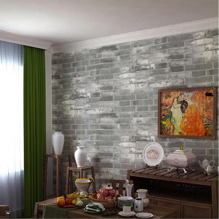 Vinyl Vintage Grey Stone Wallpaper For Classical Brick Designs Wall