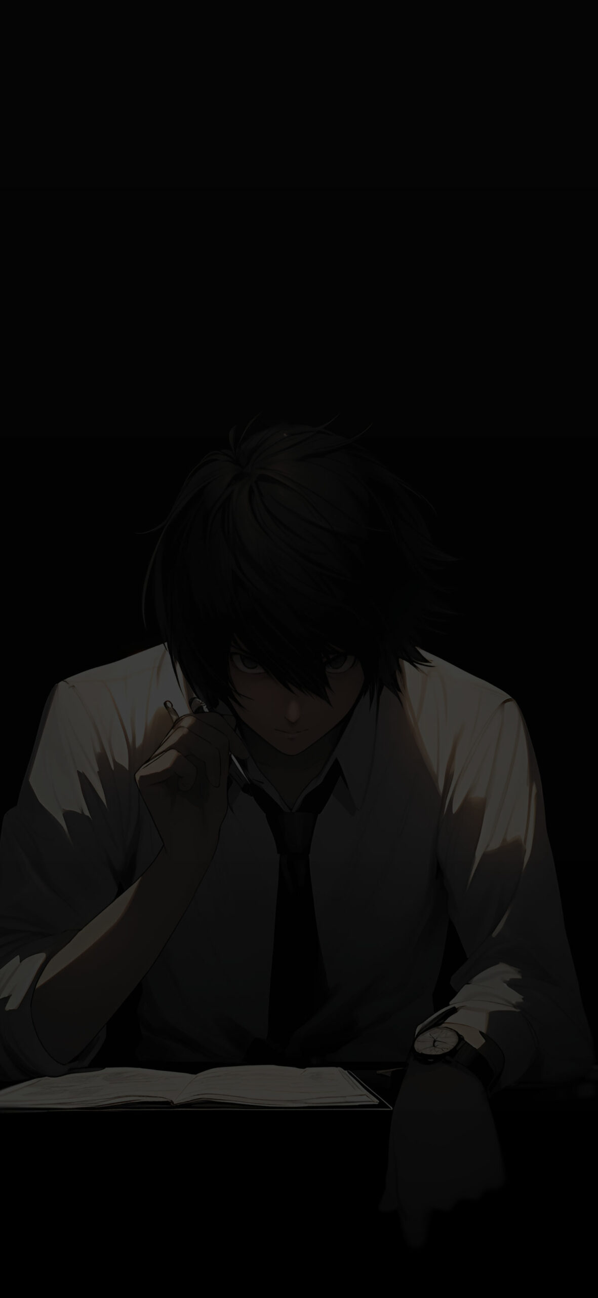 Death Note L Black Art Wallpaper Dark Anime iPhone