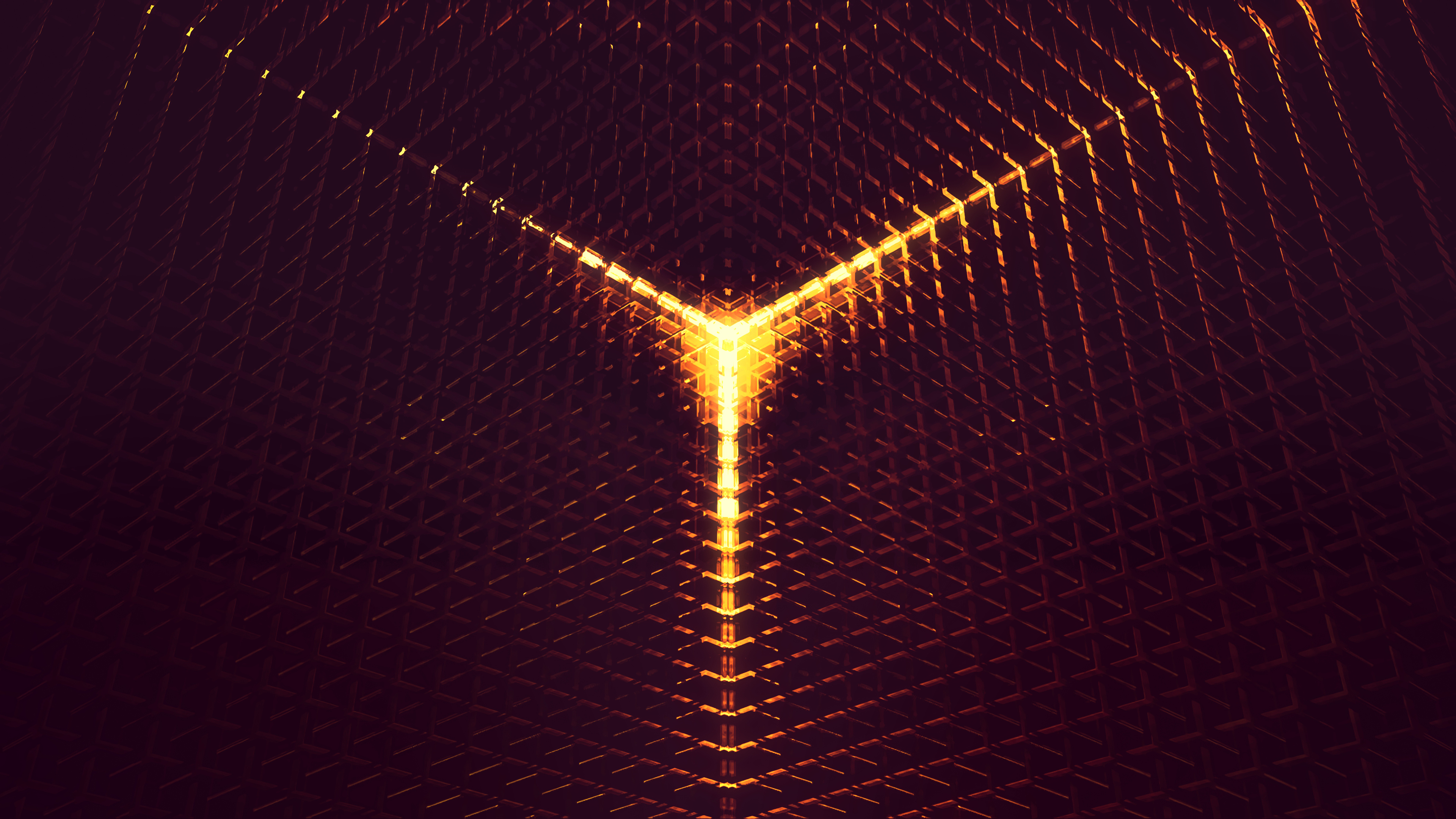 3d Abstract Digital Art Orange Light 4k HD Wallpaper