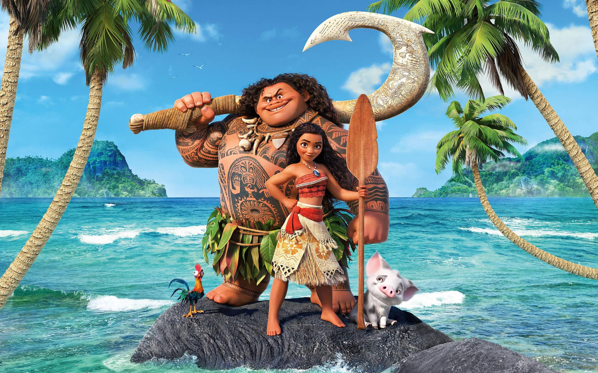 Download Moana And Maui Disney 4k Ultra Wide Poster Wallpaper