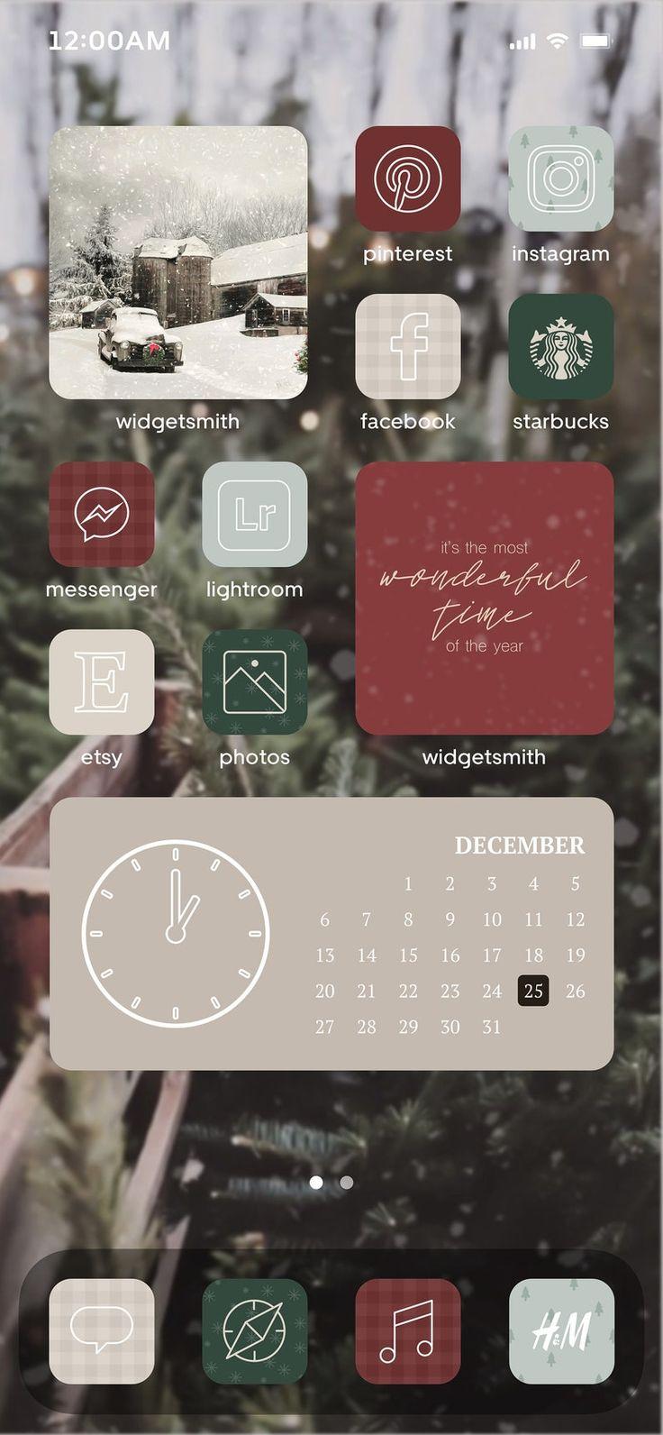 Farmhouse Christmas Ios App Icons Instant