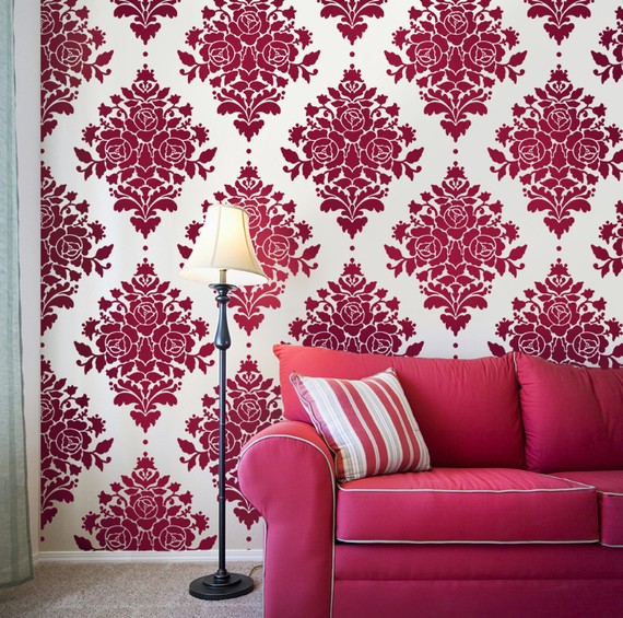 This Pink And White Damask Wallpaper Makes A Bold Statement Keep Your