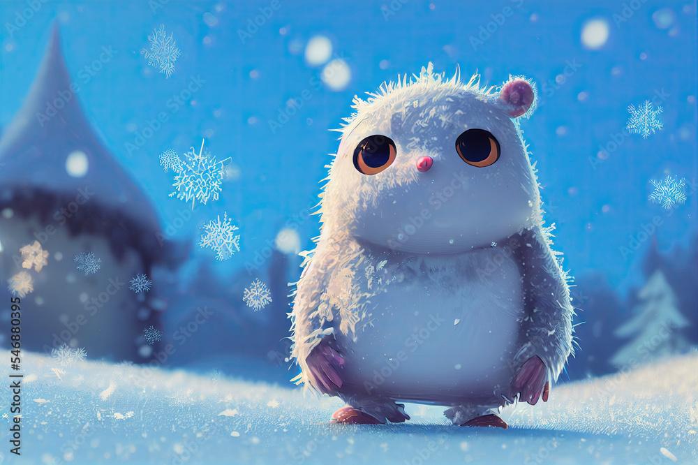 Cute Mole In The Snow Ai Generated Illustration Artificial