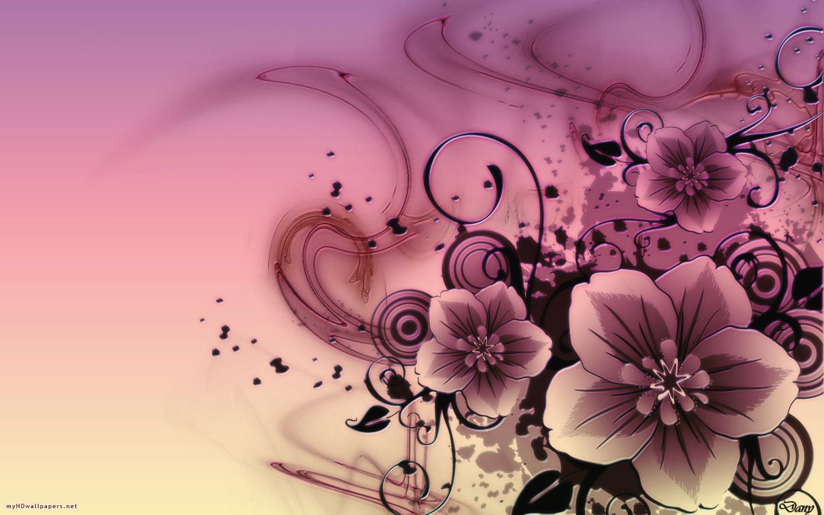 Pink Floral Abstract Flowers Beautiful