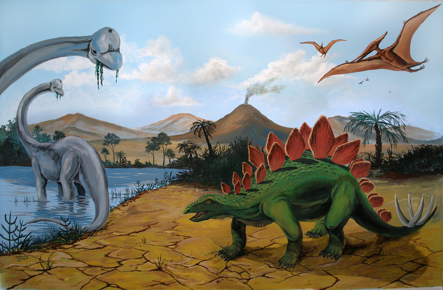 dinosaur wall mural ideas 2015   Grasscloth Wallpaper