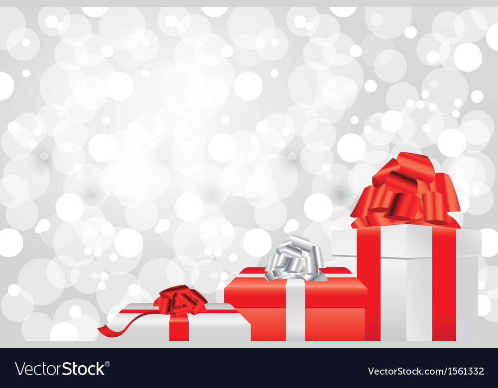 White Christmas Background Gifts Royalty Vector Image