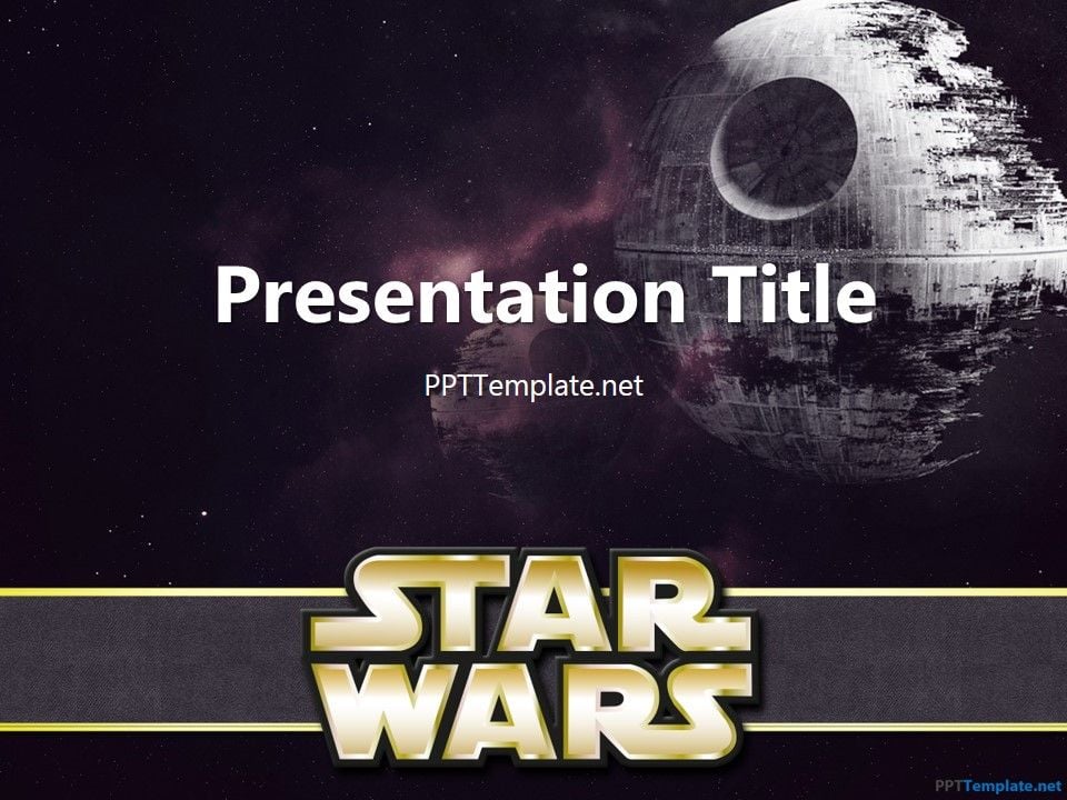 Free Star Wars With Logo PPT Template Background PPT Templates