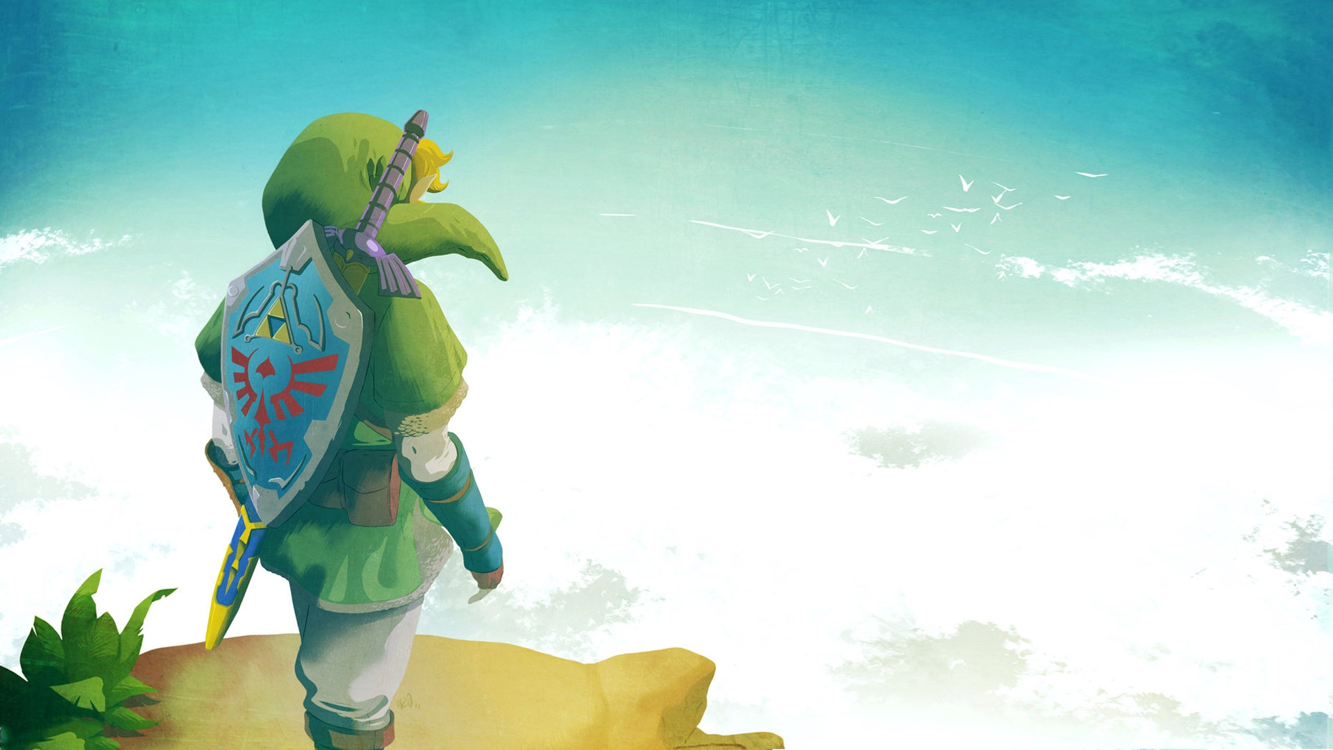 Of Zelda Elf Shield Sky Link Wallpaper Background Full HD 1080p