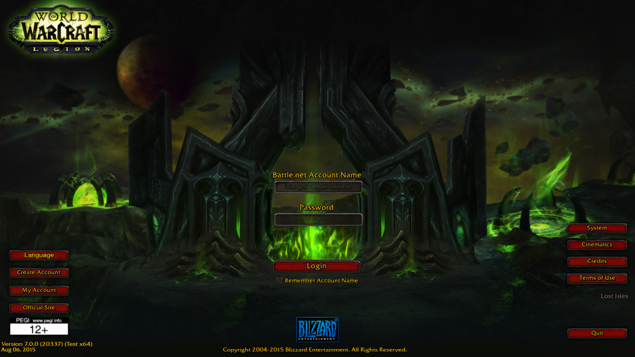 Legion Login Screen Mock Up Using Artwork Found On The Official