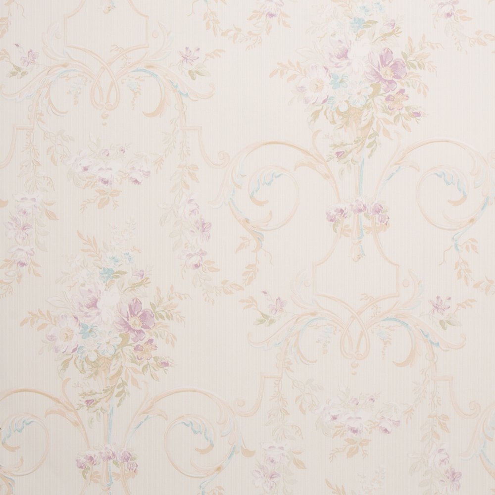 Cottage Floral Beige Shabby Chic Wallpaper For Walls Double Roll