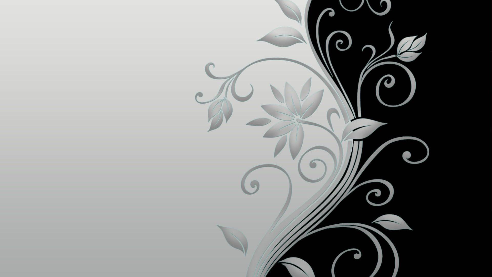 Vector Flower Black And White HD Wallpaper Of