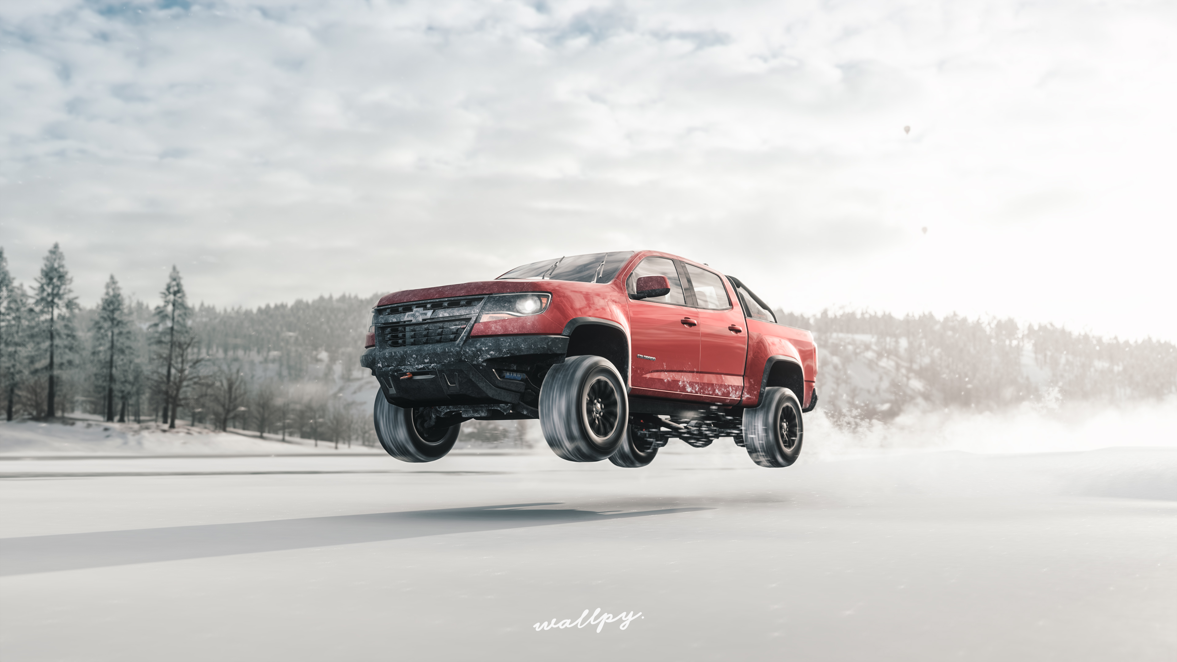 Chevrolet Truck Jump Snow Forza Horizon 4k Wallpaper HD Games Image
