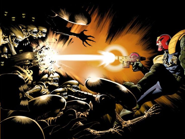Judge Dredd Vs Aliens Wallpaper