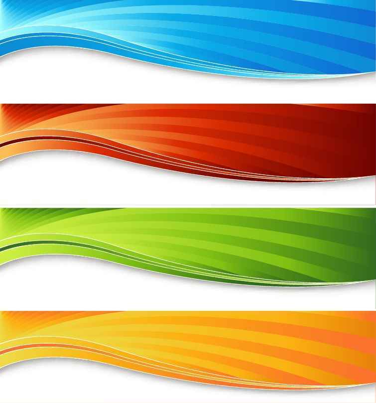 Four Colorful Banners Background