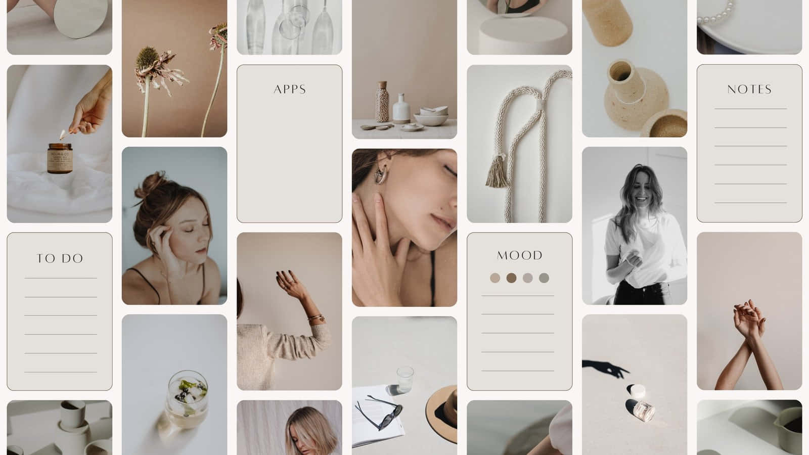 A Collage Of Photos Women And Their Products Wallpaper