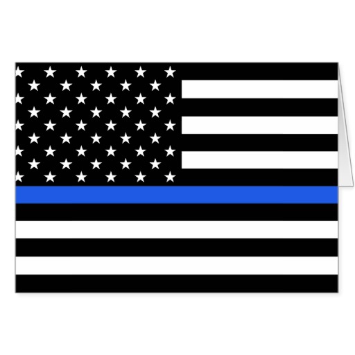 Support The Police Thin Blue Line American Flag Greeting Card