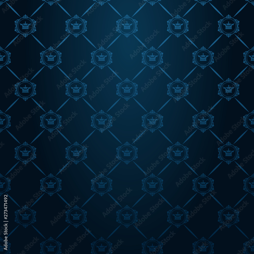 Dark Blue Wallpaper In Royal Style Background Texture Stock