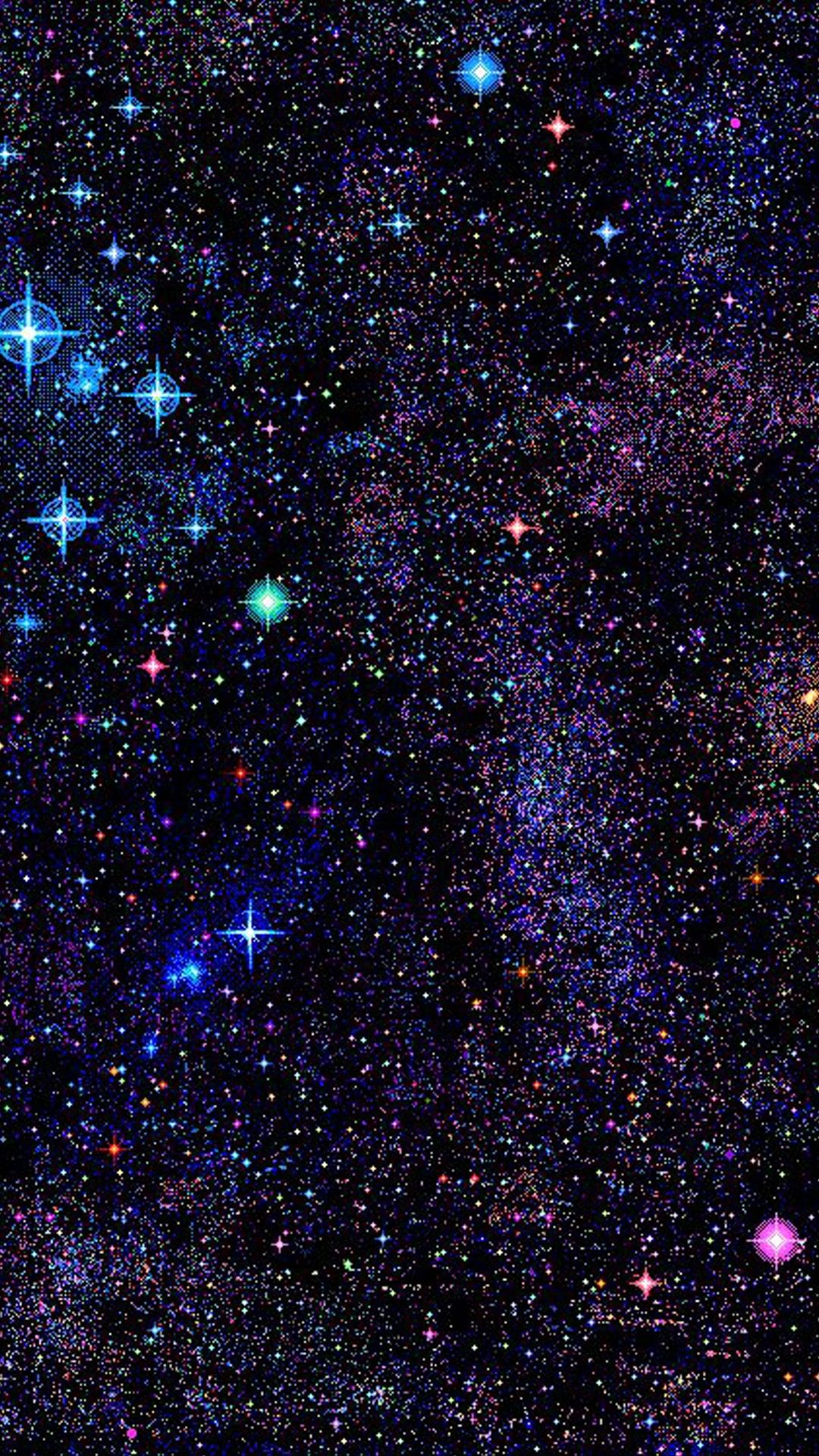 A dazzling depiction of the universe, filled with colorful stars, perfect for an iPhone wallpaper